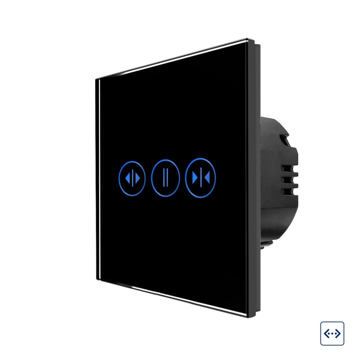 LUXION Drapéria / Függöny Üveg Érintőkapcsoló, Fekete