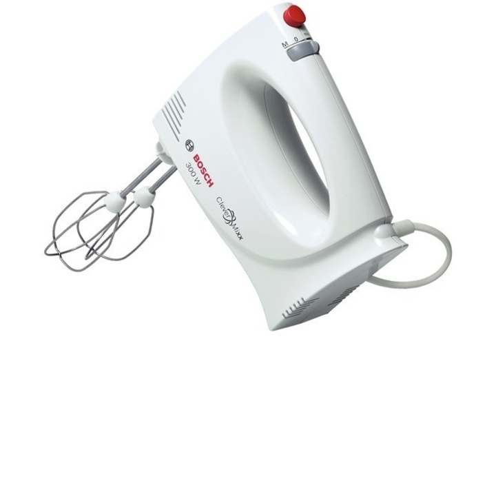 Ръчен Миксер Bosch, 300 W, 2 Скорости, Turbo Функция, Тел, Куки За Месене, Бял