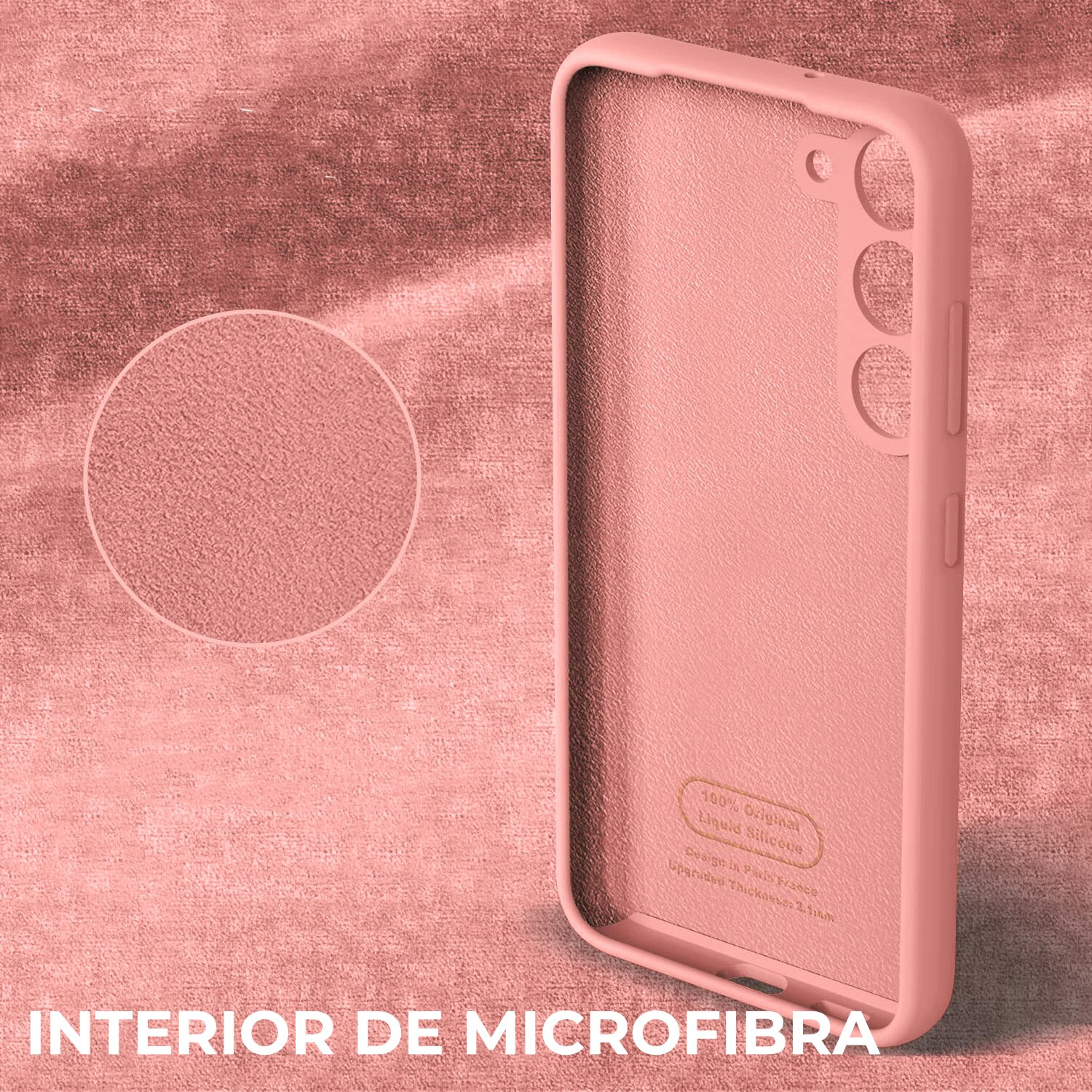 Husa Daden® Soft Silicone compatibila cu Samsung S23, Interior din Microfibra, Protectie la camera, Protectie sporita, Roz bombon