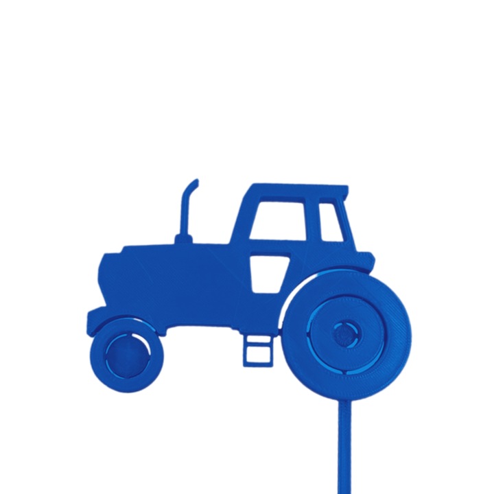 "Traktor" tortalapos, autórajongó, gyerekdísz, 12,5 x 11,3 cm, kék