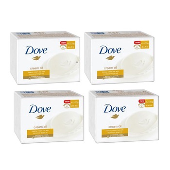 Sapun Crema Dove Cream Oil, 4 bucati x 100g Sapun Crema Dove Cream Oil, 4 bucati x 100g