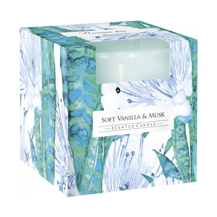 Lumanare Parfumata in Pahar Vanilie si Mosc, 18 Ore