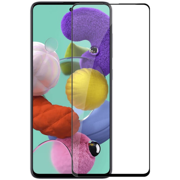 Стъклен Протектор за Samsung Galaxy A51, Shockproof, Full Coverage, Черен