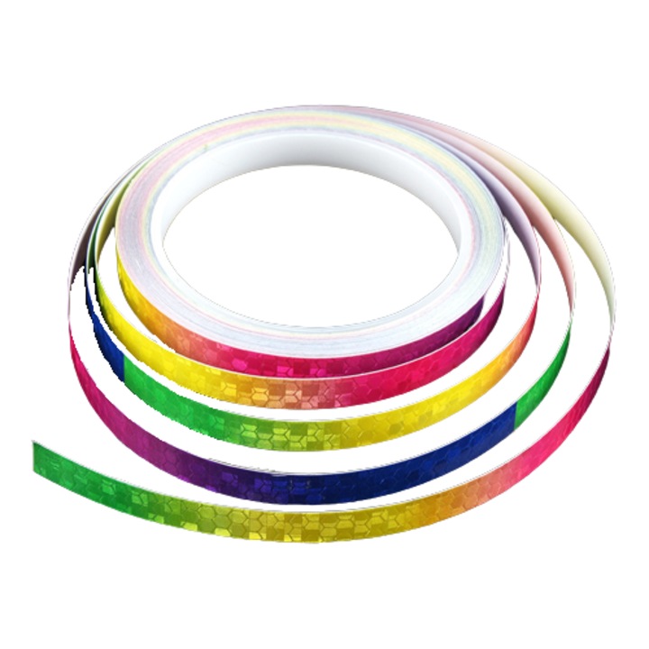 Светлоотразителна самозалепваща лента за тунинг на автомобили, мотоциклети, велосипеди и скутери, за сигнализация и повишена видимост в трафика, 3M силно залепваща, многоцветна, 800 х 1 см, ORIGINAL DEALS