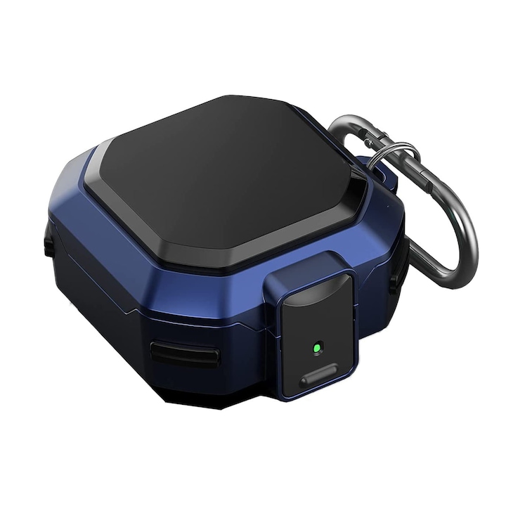 Husa pentru casti, Compatibila cu Samsung Galaxy Buds 2/2 Pro/Pro/Live, Negru/Albastru