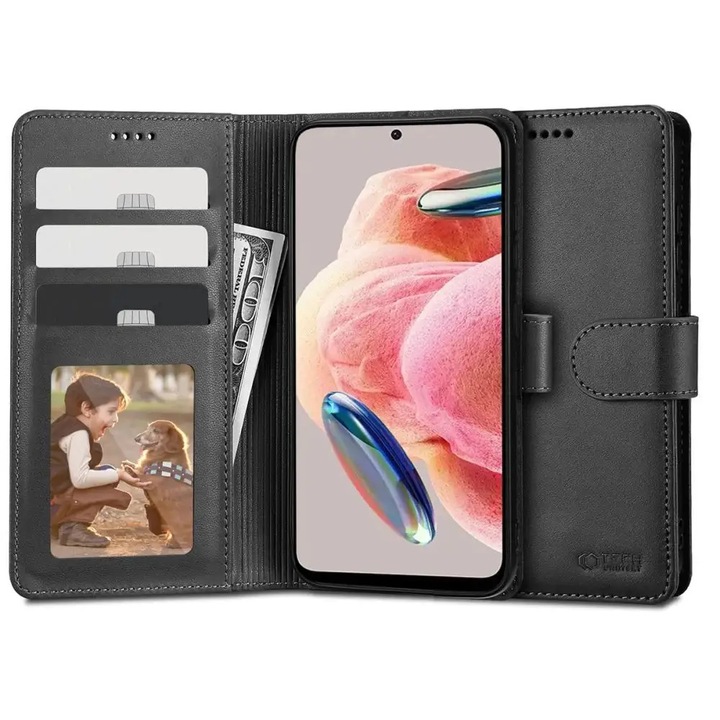 Husa TECH-PROTECT Wallet compatibila cu Xiaomi Redmi Note 12 4G Black