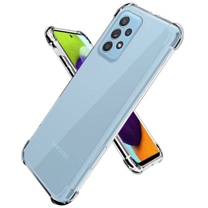 Husa silicon transparenta antisoc cu colturi intarite compatibila cu Samsung Galaxy A72 5G