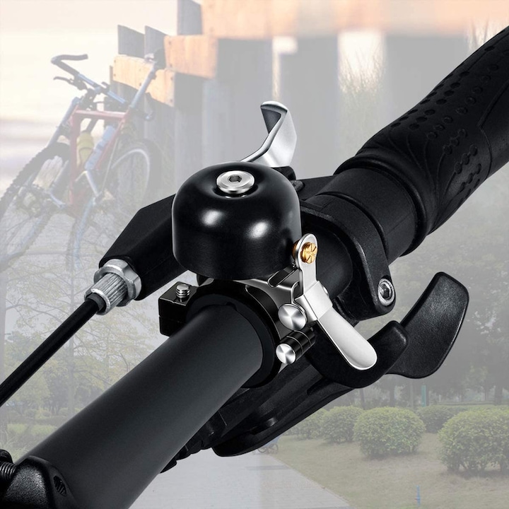 Sonerie pentru bicicleta, Aluminiu, 90db, 3.5x2.2cm, Negru