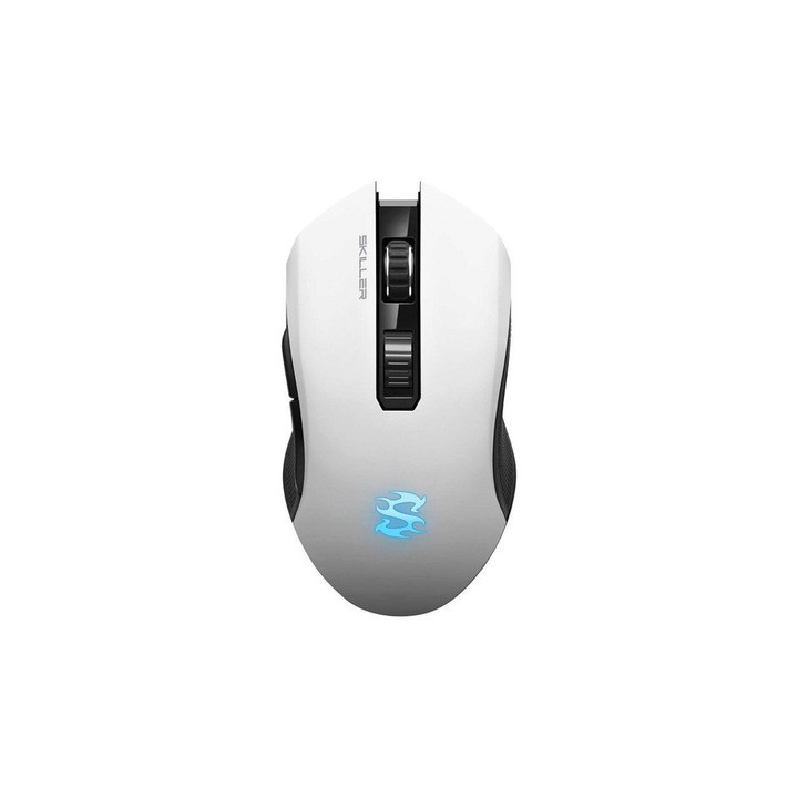 Мишка Sharkoon Skiller SGM3, оптична, USB, кабелна, 6000 DPI, 7 бутона, бяла
