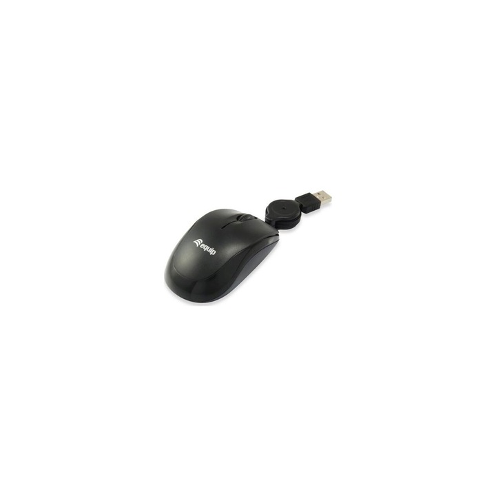 Mouse Equip 245103, Optic, USB, cu Fir, 1000 DPI, 3 butoane, Negru
