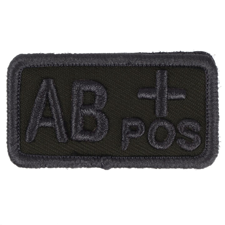 Patch grupa sanguina, Fostex, AB+ 28x53 mm, Kaki/Negru