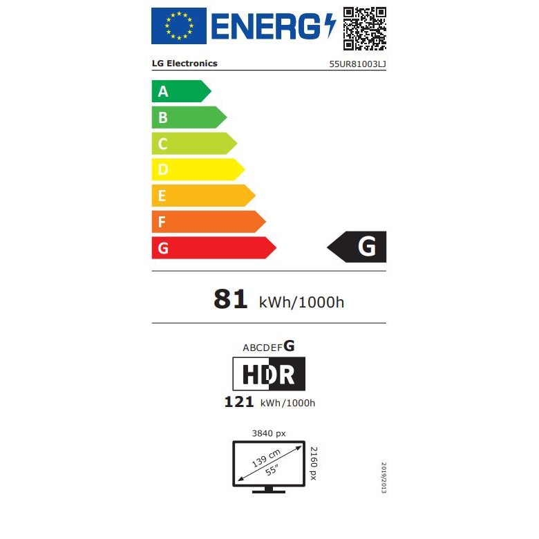 Televizor LG LED 55UR81003LJ, 139 cm, Smart, 4K Ultra HD, Clasa G