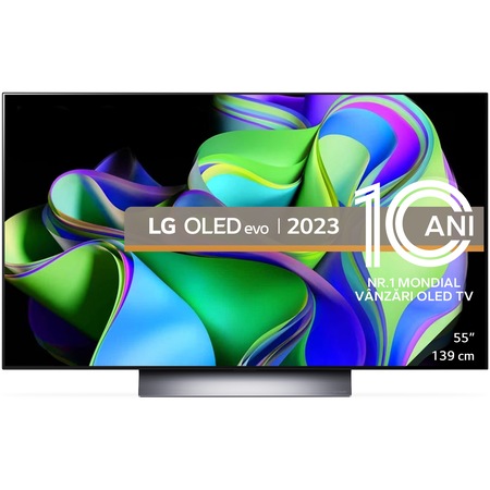 Televizor LG OLED evo 55C31LA, 139 cm, Smart, 4K Ultra HD, 100 Hz, Clasa G (Model 2023)