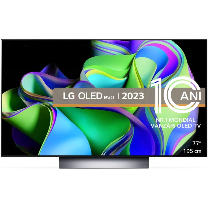 Телевизор LG OLED evo 77C31LA, 77" (195 см), Smart, 4K Ultra HD, 100 Hz, Клас F (Модел 2023)
