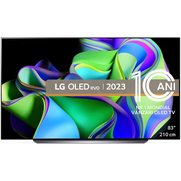 Televizor LG OLED evo 83C31LA, 210 cm, Smart, 4K Ultra HD, 100 Hz, Clasa F (Model 2023)
