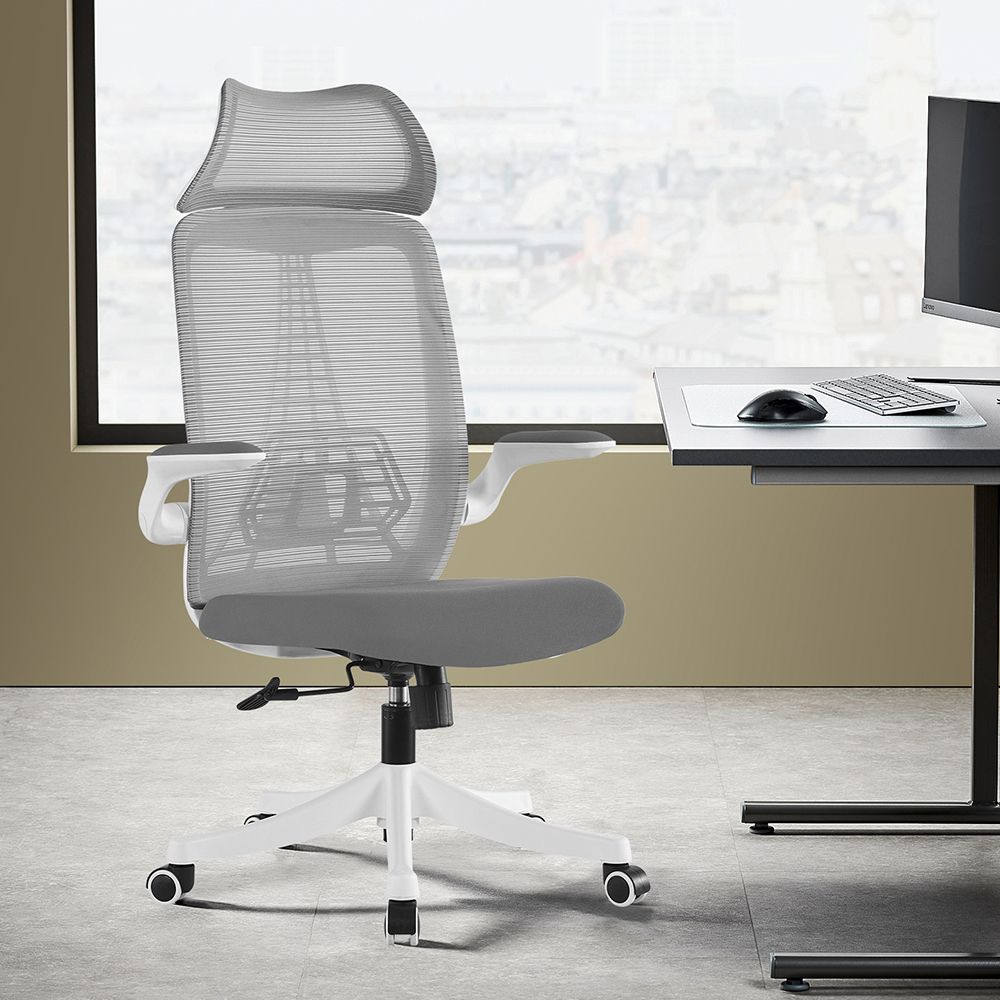 Scaun Birou Fara Roti Scaun Ergonomic Pentru Birou, Cu Roti Antiderapante si Sezut Tapitat Cu ...