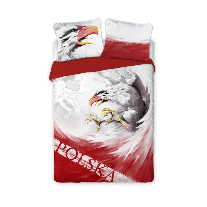 Ágynemű 160x200, kétoldalas pamut, Faro, 3 részes, Poland Eagle
