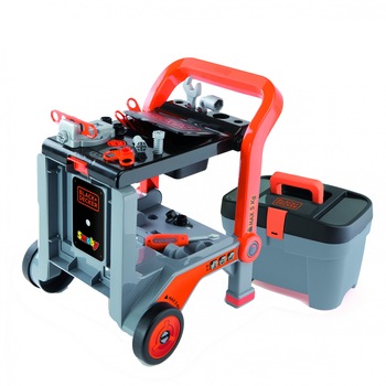 Banc de lucru Smoby Black&Decker, cu geanta Banc de lucru Smoby Black&Decker, cu geanta