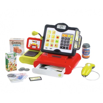 Casa de marcat interactiva Smoby, cu 26 accesorii Casa de marcat interactiva Smoby, cu 26 accesorii
