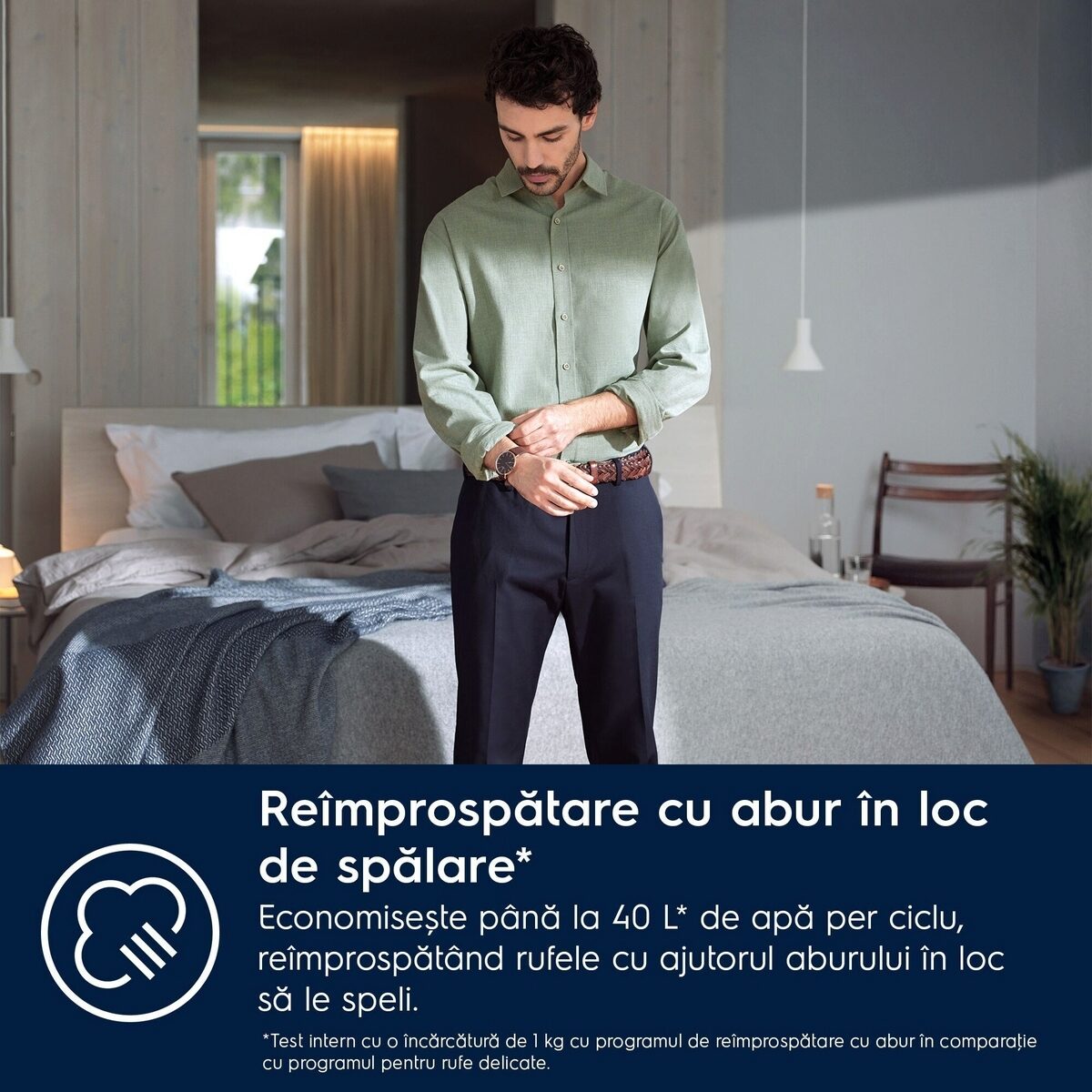 Masina de spalat rufe cu uscator incorporabila Electrolux EW7W368SI, Spalare 8 kg, Uscare 4 kg, 1550 RPM. Clasa B, PerfectCare700, DualCare, SensiCare, SteamCare, Display LCD, Alb