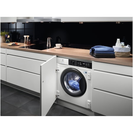Masina de spalat rufe incorporabila Electrolux EW7N7F348SI, 8 kg, 1400 RPM, Clasa B, Motor Inverter, SensiCare, SteamCare, Alb