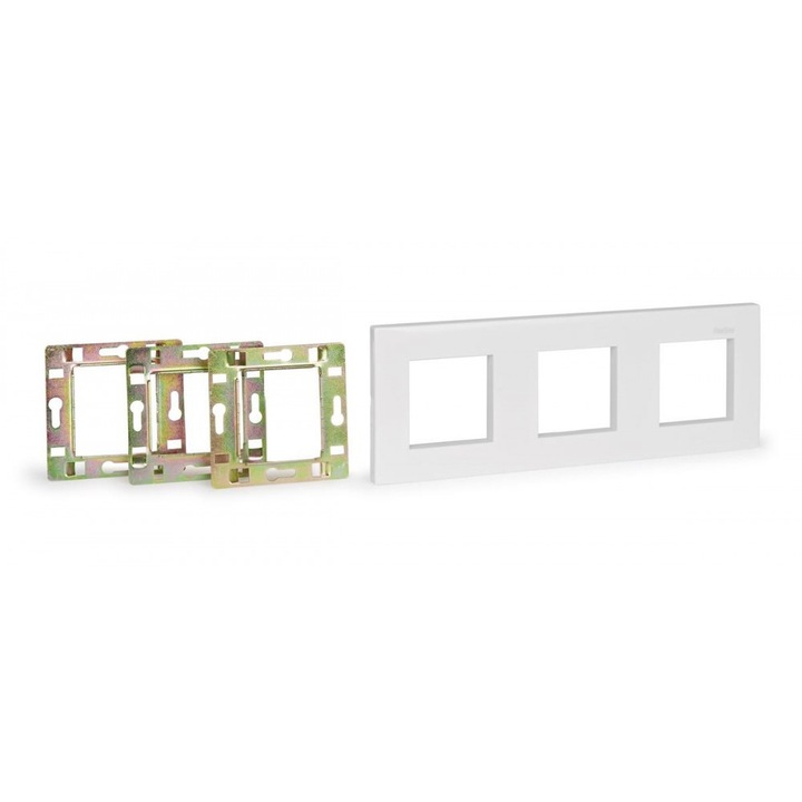 Rama instalare Fonestar, 3 module, alb, 220x80mm