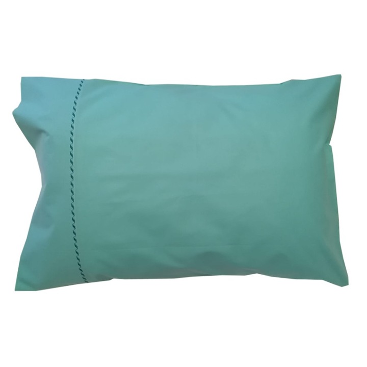 Set 2 x Fata de perna 50 cm x 70 cm, Casa Bucuriei, model Simple Lines, vernil, Bumbac 100%