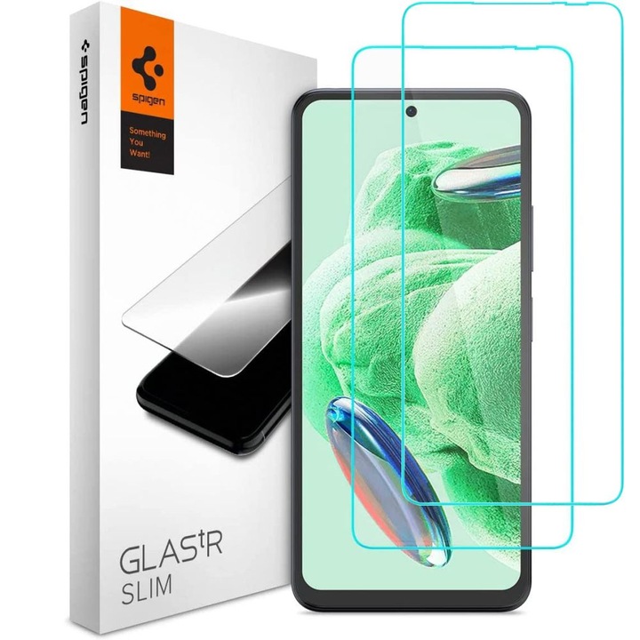 Стъклен протектор Spigen Glas.TR Slim 2-Pack за XIAOMI REDMI NOTE 12 5G / POCO X5 5G, Clear