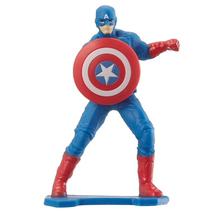 Мини фигурка Hasbro Marvel Super Heroes, Капитан Америка, Captain America, 6.50cm, 4+ години, Син