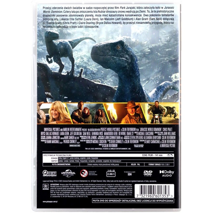 Jurassic World: Világuralom [DVD]