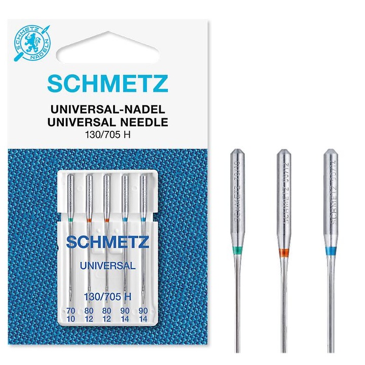 Kombinált 5 db Schmetz univerzális tűkészlet, 70-90 tűfinomság, varrógéphez, tű 130/705 H