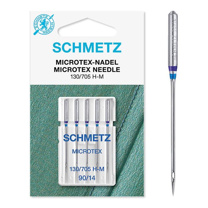 Kombinált készlet 5 db Microtex Schmetz tűből, 90-es tűfinomság, varrógéphez, tűrendszer 130/705 H