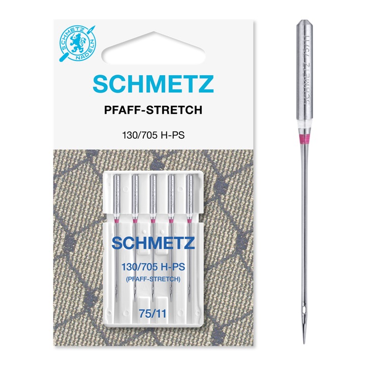 Комплект от 5 игли Pfaff, еластични материали Schmetz, номер 75, система игли 130/705 H