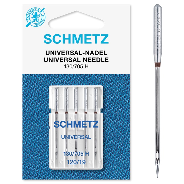 Set ace universale Schmetz, pentru masina de cusut, 5 buc, finete 120, sistem ac 130/705 H
