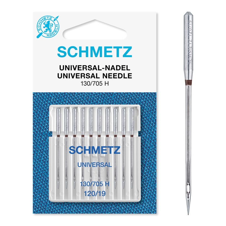 Schmetz univerzális tűkészlet, varrógéphez, 10 db, finomság 120, tűrendszer 130/705 H
