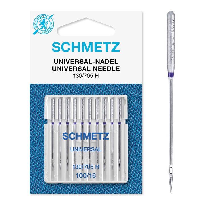 Schmetz univerzális tűkészlet, varrógéphez, 10 db, finomság 100, tűrendszer 130/705 H
