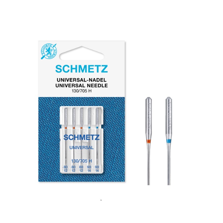 Kombinált 5 db Schmetz univerzális tű készlet, 80-90 tűfinomság, varrógéphez, tűmodell 130/705 H