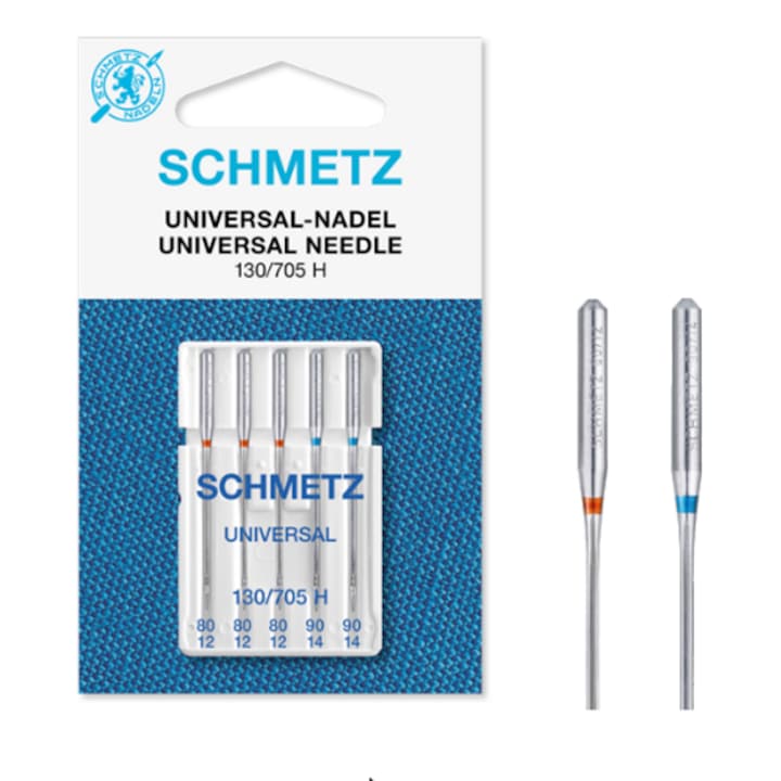Set combinat 5 ace universale Schmetz, finete ac 80-90, pentru masina de cusut, model ac 130/705 H