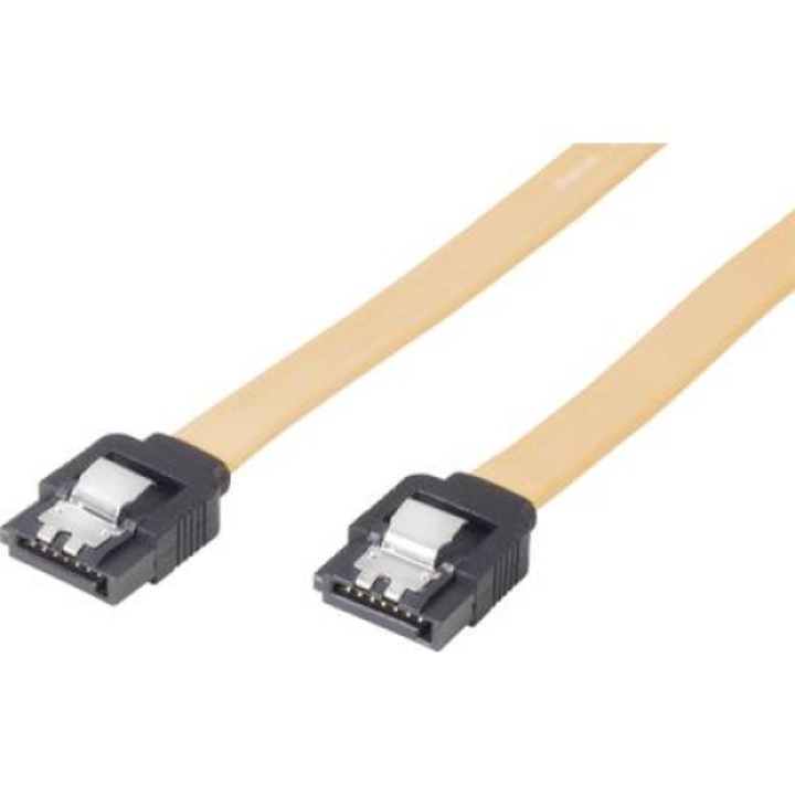 Кабел за свързване на твърд диск SATA [1x SATA гнездо, 7-пинов - 1x SATA гнездо, 7-пинов] 0,3 m, жълт, Renkforce (RF-4187250)