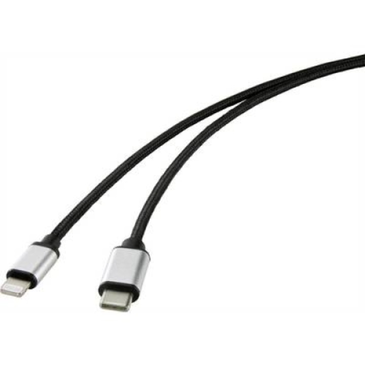 Renkforce USB кабел [1x USB 3.0 щепсел, тип C - 1x Apple Dock щепсел Lightning] 1,00 m черен (RF-4353446)