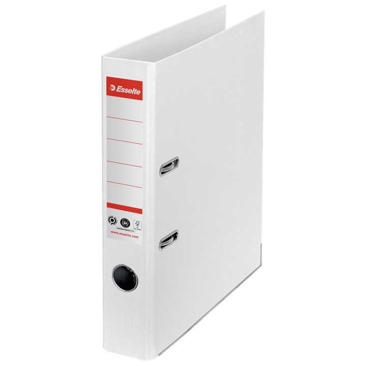 Biblioraft Esselte No.1 Power Recycled, CO2 неутрален картон, 100% рециклиран, FSC, A4, 50 mm, бял