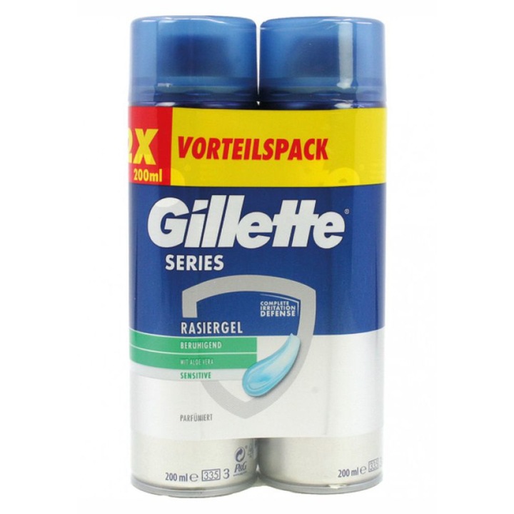Sensitive borotvagél Gillette Series 2 x 200 ml