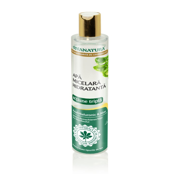 VIVA NATURA, Apa Micelara Hidratanta cu Acid Hialuronic si Aloe Vera 250ml