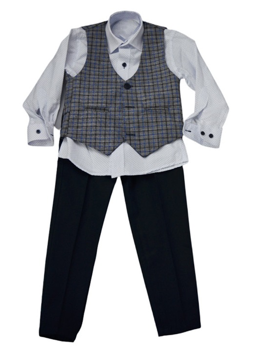 LOOKS KIDS Елегантен костюм за момче от 4 части KM2404GR-122, Сив 95040