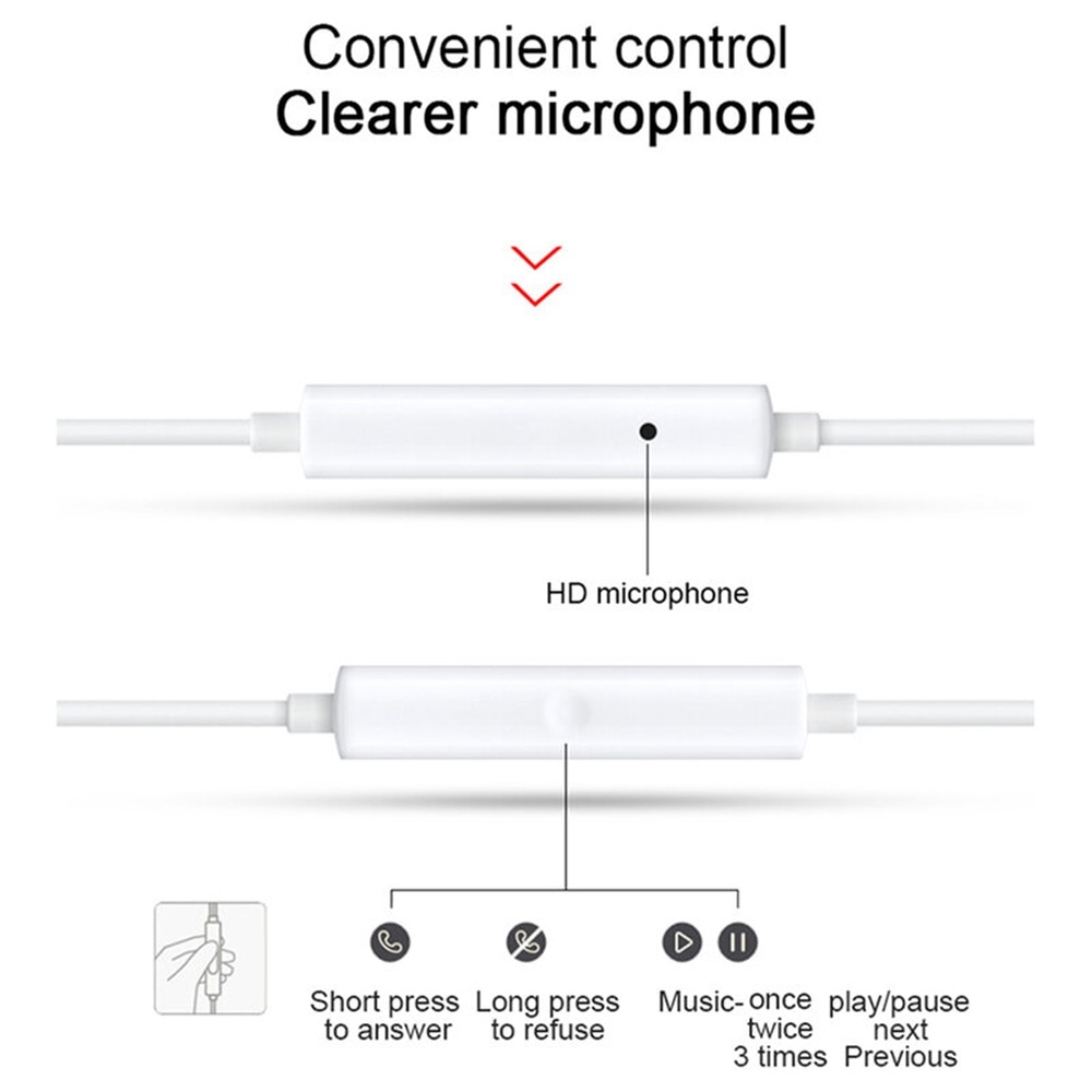 Casti Handsfree Stereo Oppo Mh147, Albe, Conexiune Usb- C, Bulk