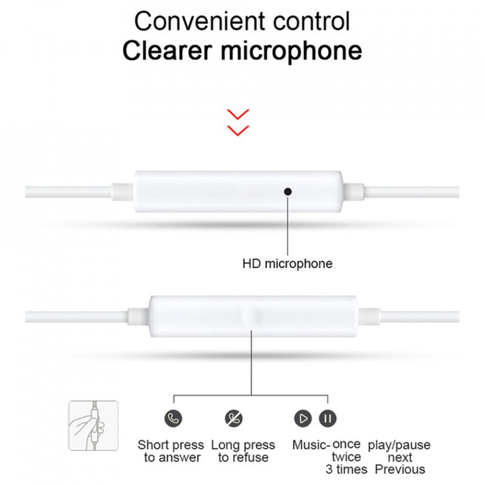 Casti Handsfree Stereo Oppo Mh147, Albe, Conexiune Usb- C, Bulk