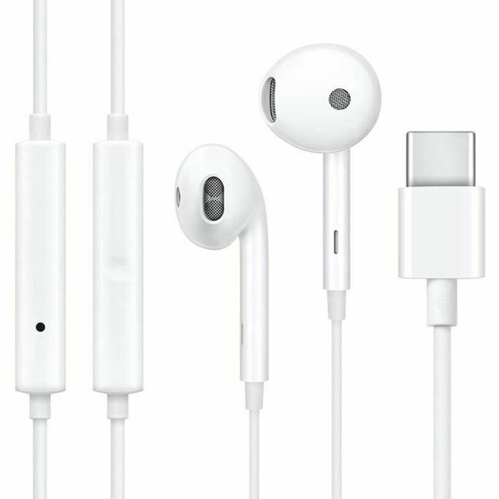 Casti Handsfree Stereo Oppo Mh147, Albe, Conexiune Usb- C, Bulk