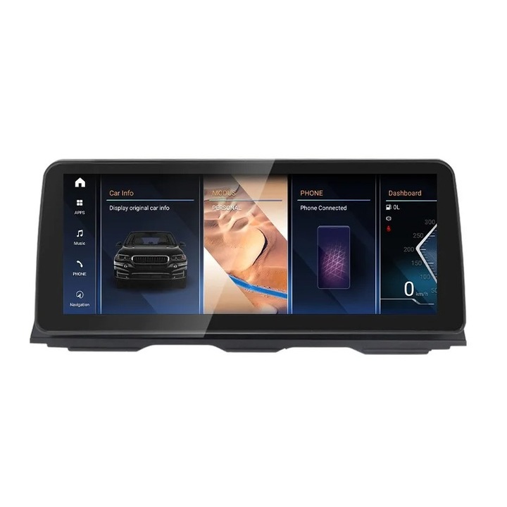 Navigációs BMW Series 5 F10 F11 CIC NBT 2011 és 2016 között, NAVIGPS, képernyő 12,3 hüvelykes QLED Bluray Full HD 1920 * 720p, 4 GB RAM és 64 GB ROM, vezeték nélküli Carplay és Android Auto, nyolcmagos processzor, 4G Reverse Sim Slot
