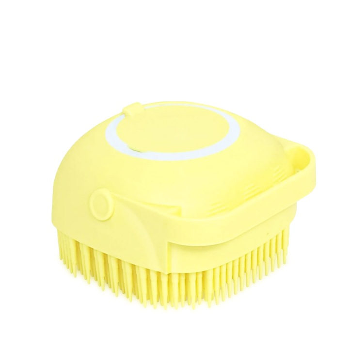 Szilikon kefe adagolóval, zioda smart essentials®, univerzális, multifunkcionális, újrafelhasználható, felnőtteknek, gyerekeknek, háziállatoknak, otthoni és autó tisztításához, sárga