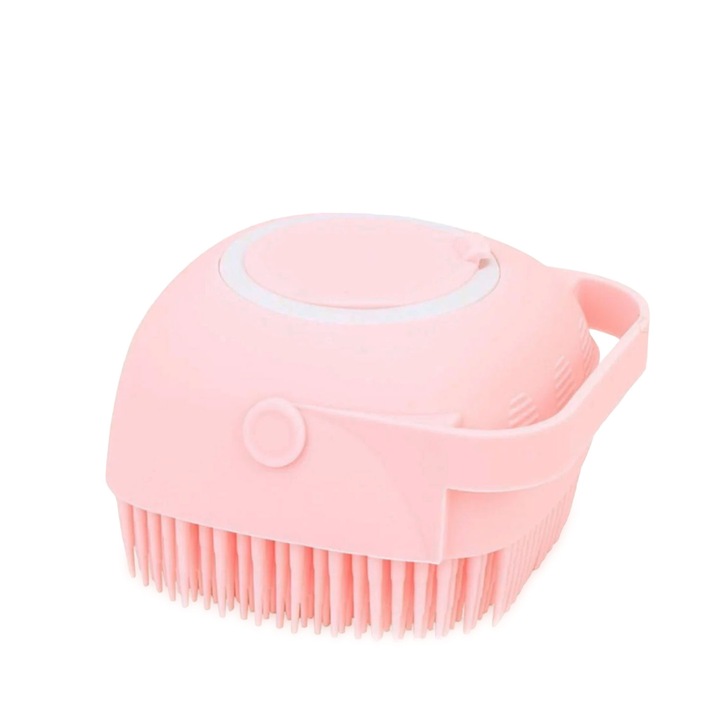 Szilikon kefe adagolóval, Zioda Smart Essentials®, univerzális, többfunkciós, újrafelhasználható, felnőtteknek, gyerekeknek, háziállatoknak, otthoni és autó tisztításhoz, rózsaszín